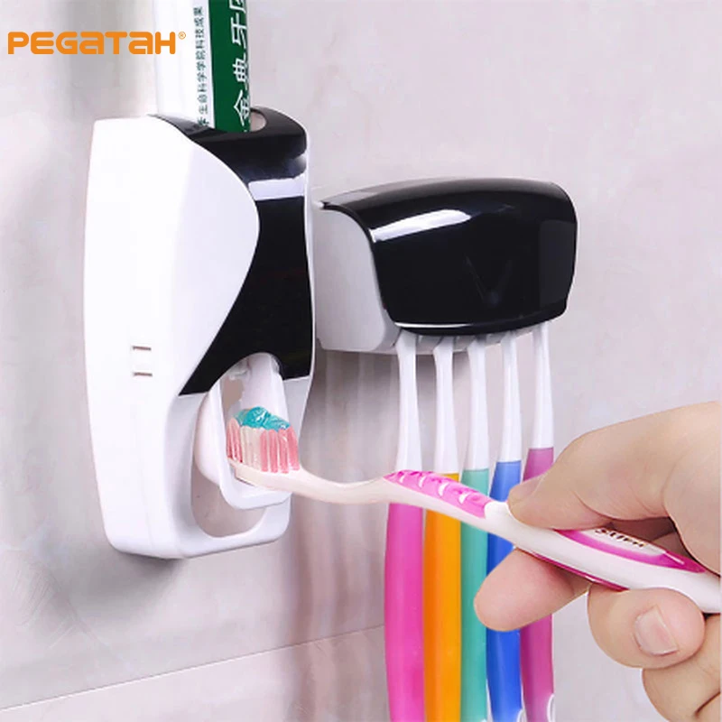 Wall Anchor Plastic - Automatic Toothpaste Dispenser Hole Punched Toothbrush