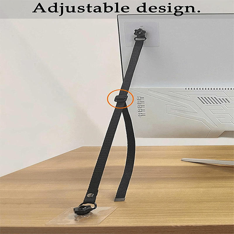 Wall Anchor Plastic - 2 Pack Adjustable TV Safety Straps,No-Drill